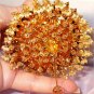 Hand-Made OOAK Ornament - Upcycled Vintage Gold Rhinestones, Swarovski Crystals
