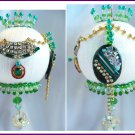Hand-Made OOAK Ornament - Upcycled Vintage Aurora Borealis (AB) Rhinestones, Swarovski Crystals