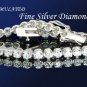 FLAWLESS 9.8CT DIAMOND SILVER TENNIS BRACELET