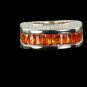 GORGEOUS GARNET & RUSSIAN STONE HALF ETERNITY RING 6 or  7