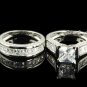 His And Her 3pcs Matching Set Wedding Ring Engagement  Ring