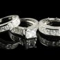 His And Her 3pcs Matching Set Wedding Ring Engagement  Ring