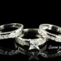 His And Her 4pcs Matching Set Wedding Ring Engagement Ring in sterling silver