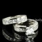 His & Her 3pcs Matching Engagement Wedding Ring Set sz 4-11 in sterling silver