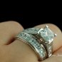 4.0ct Princess Cut Engagement Wedding Ring Set in Sterling Silver sz 5-9
