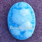 4 Pieces Hello Kitty Flower Cameo Blue Color