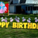 Flamingos Happy Birthday Yard Greeting
