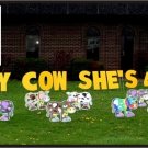 Cows Gone Wild Happy Birthday Yard Greeting