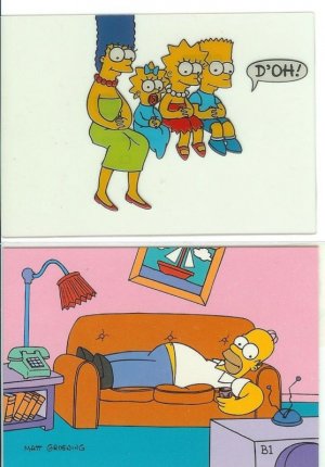SIMPSONS PROMO CARD SET B1 & C1 SKYBOX 1993 NEAR MINT FREE SHIPPING