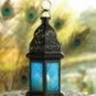BLUE GLASS MOROCCAN LANTERN