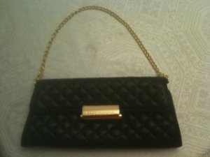 BCBG MaxAzria Black Quilted Chain Clutch/Handbag $348