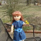 PEACE SIGNS DENIM DRESS FITS AMERICAN GIRL 18 INCH DOLLS