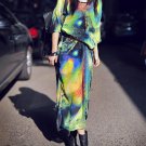 Maxi Chiffon Dress in Starry Print