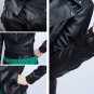 Cropped Biker Leather Jacket (Black/Tan)