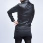 Cropped Biker Leather Jacket (Black/Tan)