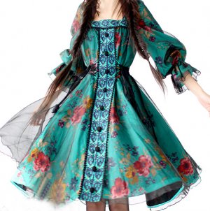 Vintage Royal Silk Dress/Evening Dress