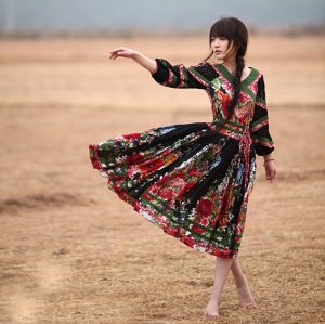 Design Party Dress in flower pattern