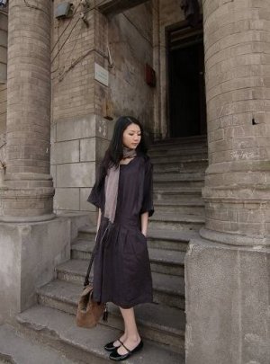 forever classics gray flax dress (more size choice)