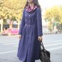Flax warm double-breasted long sleeve coat/sundress