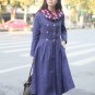 Flax warm double-breasted long sleeve coat/sundress