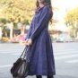 Flax warm double-breasted long sleeve coat/sundress