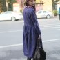Flax warm double-breasted long sleeve coat/sundress