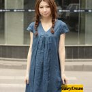 CUSTOM comfortable linen short sleeve sundress Y0A06