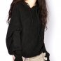 women's sweater hoodie tunic top in winter (Black/Camel)
