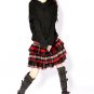 women's sweater hoodie tunic top in winter (Black/Camel)