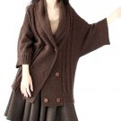 Ruffle wool cardigan coat in fall/winter