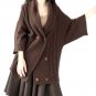 Ruffle wool cardigan coat in fall/winter