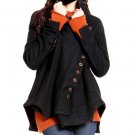 black wool cardigan coat in fall/winter