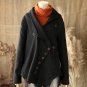 black wool cardigan coat in fall/winter