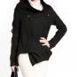 black wool cardigan coat in fall/winter