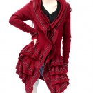 red wool cardigan sweater coat in fall/winter