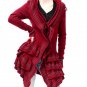 red wool cardigan sweater coat in fall/winter