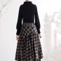 Layered plaid maxi skirt in grey