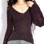 puffsleeve sweater tunic top in black/coffee