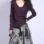 wool sweater tunic top in purple