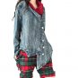 asymmetrical denim coat jacket in winter