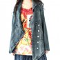 asymmetrical denim coat jacket in winter