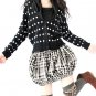 ploka dot cardigan sweater coat top in black