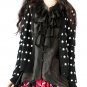 ploka dot cardigan sweater coat top in black