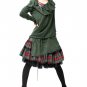 green ruffle knitted sweater coat