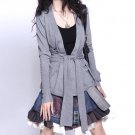 grey cardigan coat in winter