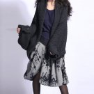 grey wool cardigan coat in winter