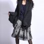 grey wool cardigan coat in winter