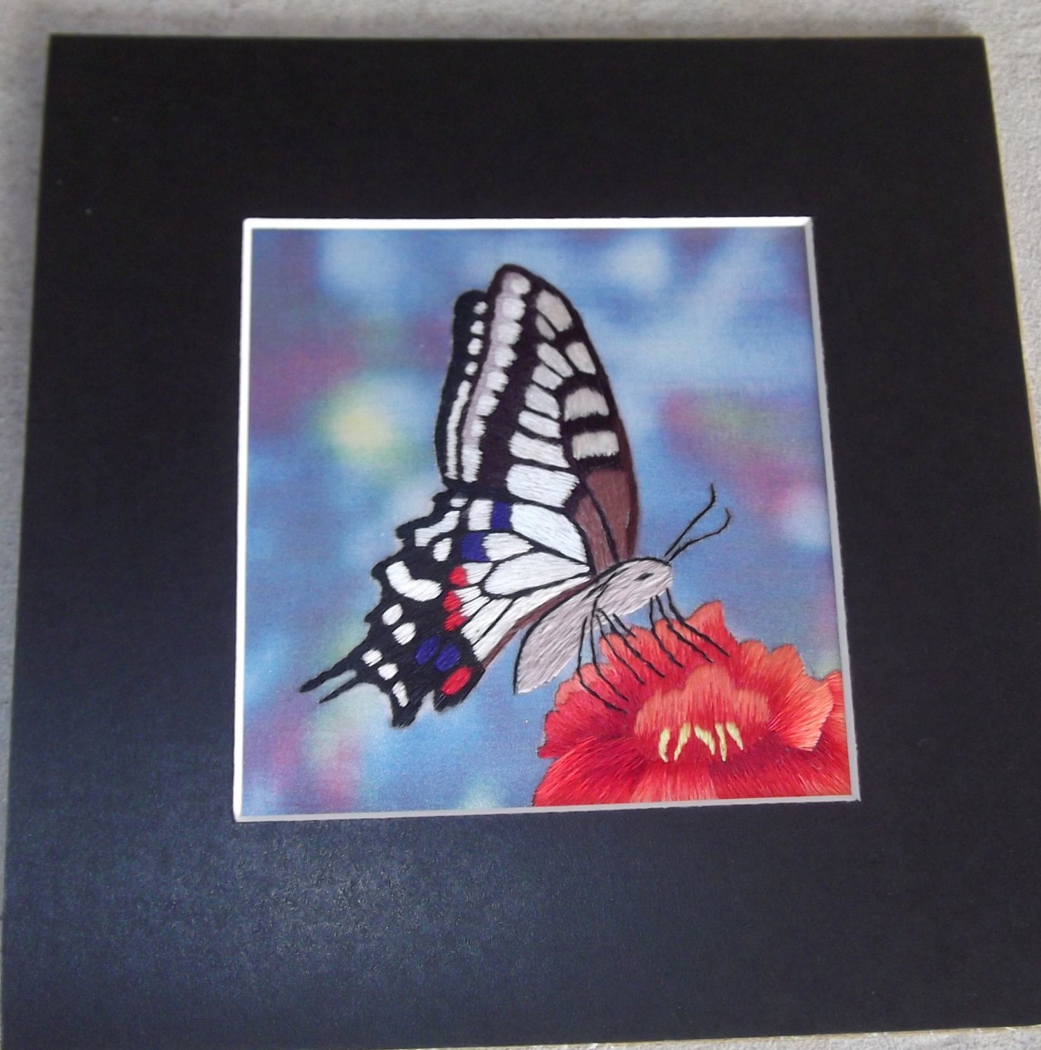 Butterfly against a blue background