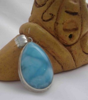 pendant Larimar Tear in silver
