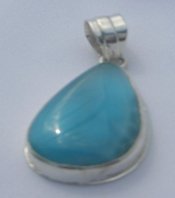 authentic blue larimar pendant in silver 925